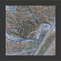 Aerial View Of Winding River Through Vibrant Autumn Forest And Roads