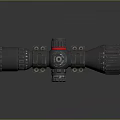 Black Telescopic Sight With Multiple Knobs And Components On Dark Background With Reflection 3d model
