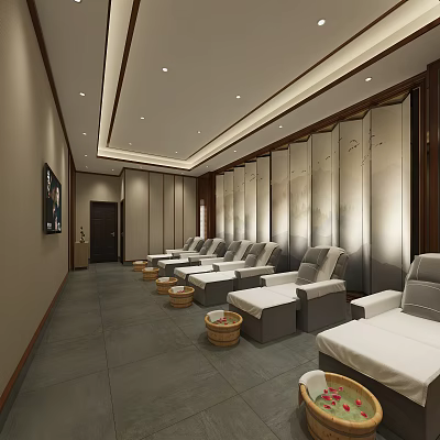 New Chinese foot bath room foot bath box 3d model