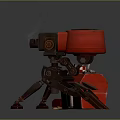 Red Mechanical Weapon with Tripod Stand Number 24 Case and Metal Parts