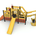 Amusement Equipment PE Board Slide Excavator Modeling Slide 3d model