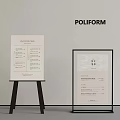 POLIFORM Cafe Menu Display With Easel And Framed Chinese Tea Menu 3d model