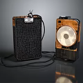 Vintage Retro Cameras With Leather Case And Round Lens Design