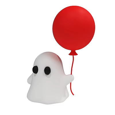 Halloween Ghost Lamp Decorative Lamp Colorful LED Color Changing Ornaments Candle Lamp Expression White Decorative Props 3d model