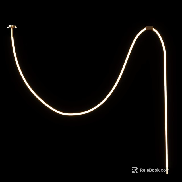 Modern Curved White Ceiling Light With Soft Illumination For Home Interiors 3d model 