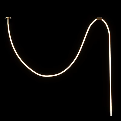 Modern Curved White Ceiling Light With Soft Illumination For Home Interiors 3d model