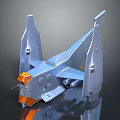 Modern Silver Fighter Jet With Orange Nose Cone And Advanced Aerodynamic Wing Design