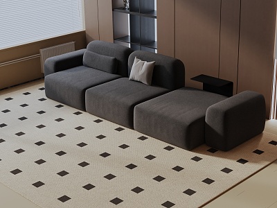 Modern three-seat sofa 3d model