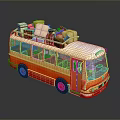 Bus Large Bus CMB Medium Van Large Van Bus School Bus Van Box Car 3d model