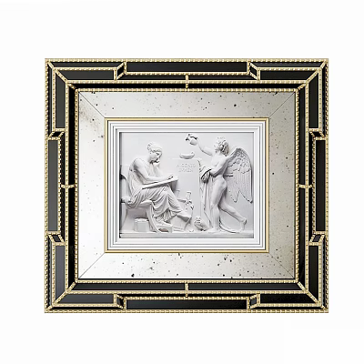 Vintage photo frame mirror frame painting gold decoration 3d model