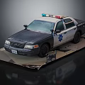 Ford Crown Victoria Police Car Functional Vehicle With Snow Covered Body Police Lights And Badge
