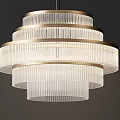 Modern Elegant Multi-layer Crystal Chandelier With Transparent Strips And Metal Frame 3d model