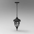 Black Metal Chandelier With Decorative Chain And Classic Design Details