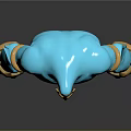 3D Game Movie Character Blue Muscular Figure With Golden Spiked Head And Arm Guards