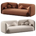 Modern Comfortable Double Seater Fabric Sofa With Soft Decorative Pillows For Cozy Living Room