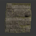 Rustic Natural Stone Bricks Stacked With Mossy Texture And Irregular Shapes