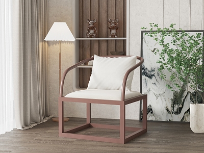 New Chinese Style Armchair Leisure Chair 3d model