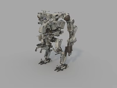 Advanced Tactical Weapon System On Mechanical Combat Robot With Armored Design 3d model