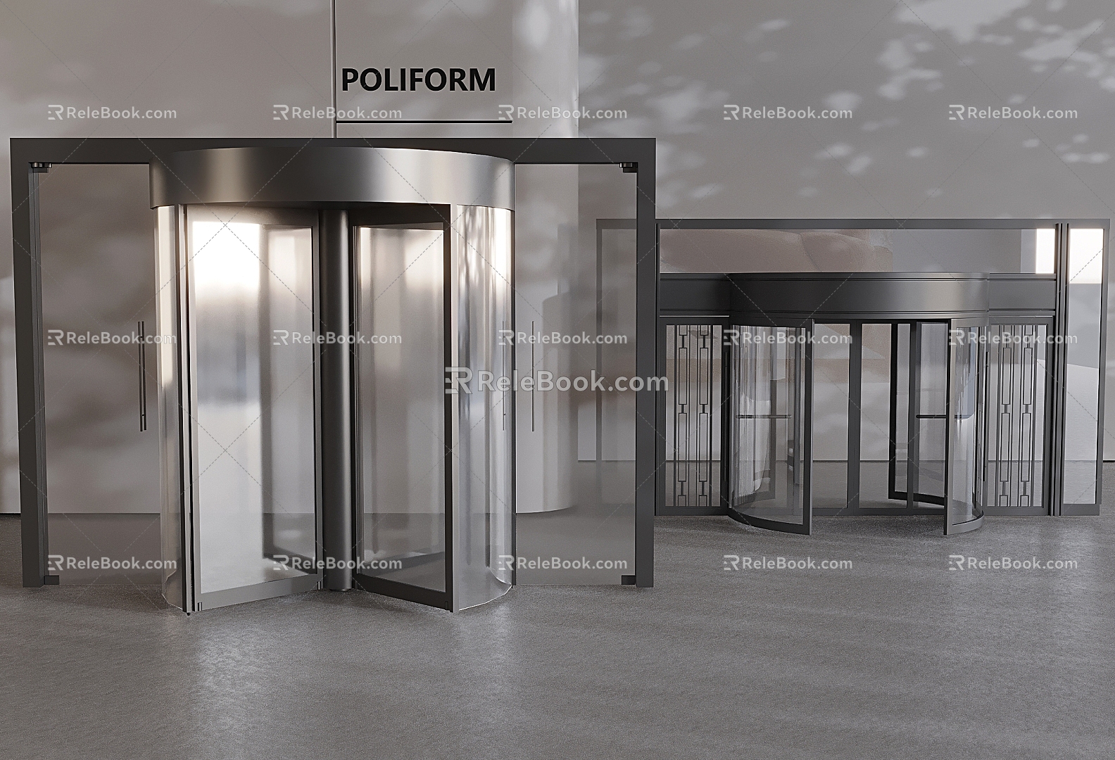 Modern automatic revolving door hotel mall revolving door electric induction glass revolving door 3d model