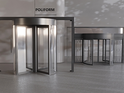 Modern automatic revolving door hotel mall revolving door electric induction glass revolving door 3d model