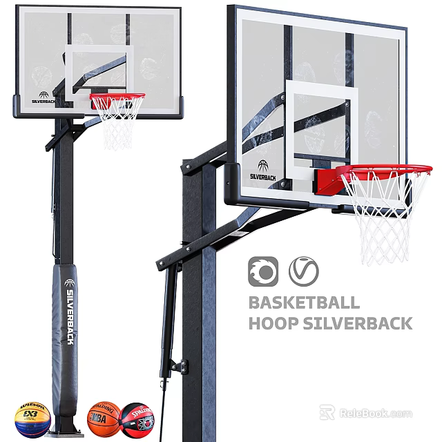 Silverback Basketball Hoop Durable Outdoor Sports Equipment With Sturdy Design For Training 3d model 