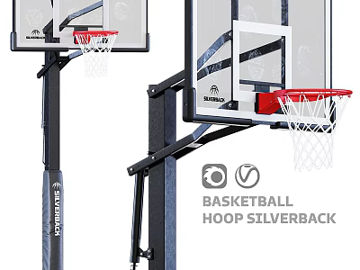 Silverback Basketball Hoop Durable Outdoor Sports Equipment With Sturdy Design For Training 3d model