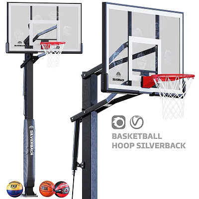 Silverback Basketball Hoop Durable Outdoor Sports Equipment With Sturdy Design For Training 3d model