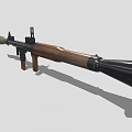 Military Rocket Launcher With Green Warhead Black Body And Brown Grip Design