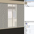 Modern Wardrobe With Patterned Sliding Doors And Interior Hanging Storage Design 3d model