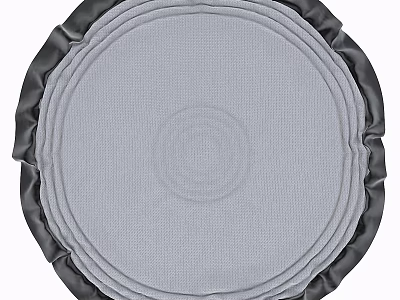 Modern Round Rug Featuring Gray Center Black Border And Woven Texture Design 3d model