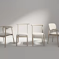 Modern Accent Chairs with Wooden Frames Upholstered Seats Four Different Designs Minimalist Setting