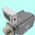 Industrial Equipment With White Control Panel Red Button And Gray Main Body