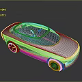 Futuristic Concept Car With Sleek Aerodynamic Body Transparent Roof And Modern Alloy Wheels