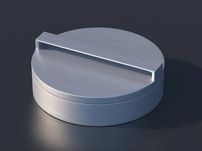 Elegant Silver Round Metal Tableware Set With Modern Design And Lid 3d model