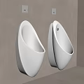 Modern White Wall Mounted Urinals With Ceramic Fixtures And Sensors In Public Bathroom Design