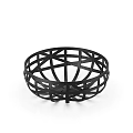 Elegant Black Ceramic Vessels with Geometric Hollow Design in Various Sizes
