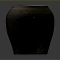 Rustic Dark Clay Jar With Textured Surface For Home Decoration 3d model