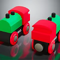 Colorful Red And Green Electric Toy Trains With Black Wheels And Brio Logo