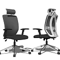 Ergonomic Office Chair with Mesh Back Adjustable Headrest Black Seat and Five Star Caster Base