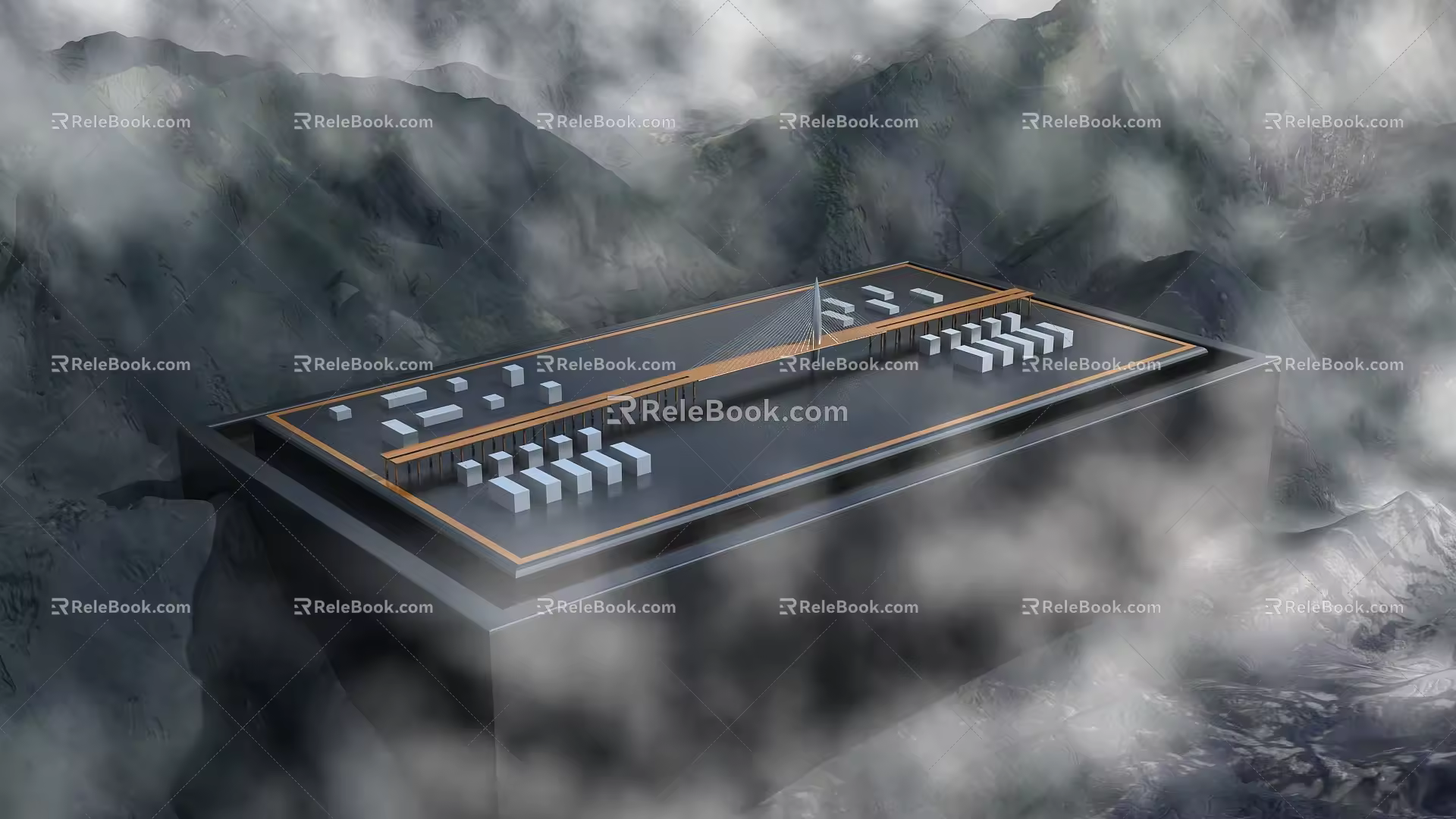 Bridge creative structure display design 3d model