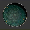 Vibrant Green Decorative Household Bowl With Colorful Rim And Yellow White Accents