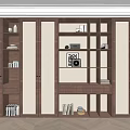 Quiet ancient style bookcase 3d model