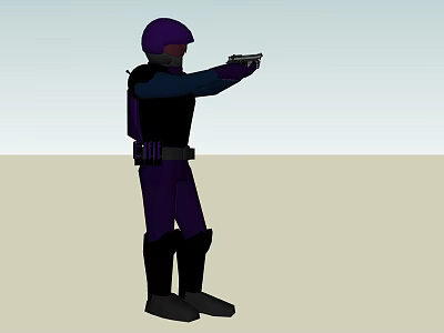Modern game character military man 3d model