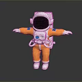 Game Movie Character Astronaut In White Helmet And Orange Spacesuit Arms Outstretched