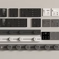 Modern socket switch socket rail socket smart switch removable plug 3d model
