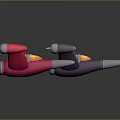 Colorful Toy Airplanes in Pink and Purple with Orange Details on Gray Background