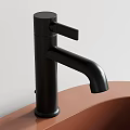 Elegant Modern Bathroom Washbasin Design With Copper Colored Basin Black Stand And Mirror