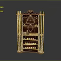 Elegant Wooden Pool Cue Rack With Horseshoes And Billiard Balls Storage