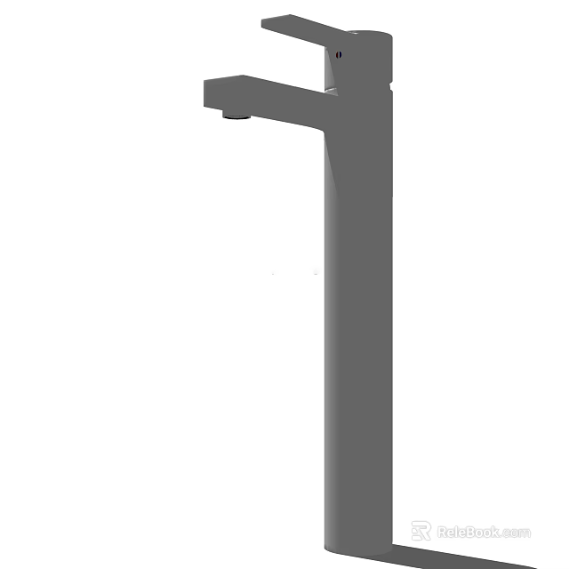 Modern Single Handle High Arc Faucet With Sleek Gray Matte Finish Design 3d model 
