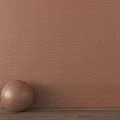 Interior Scene With Brown Textured Wall Wooden Floor And Spherical Object 3d model